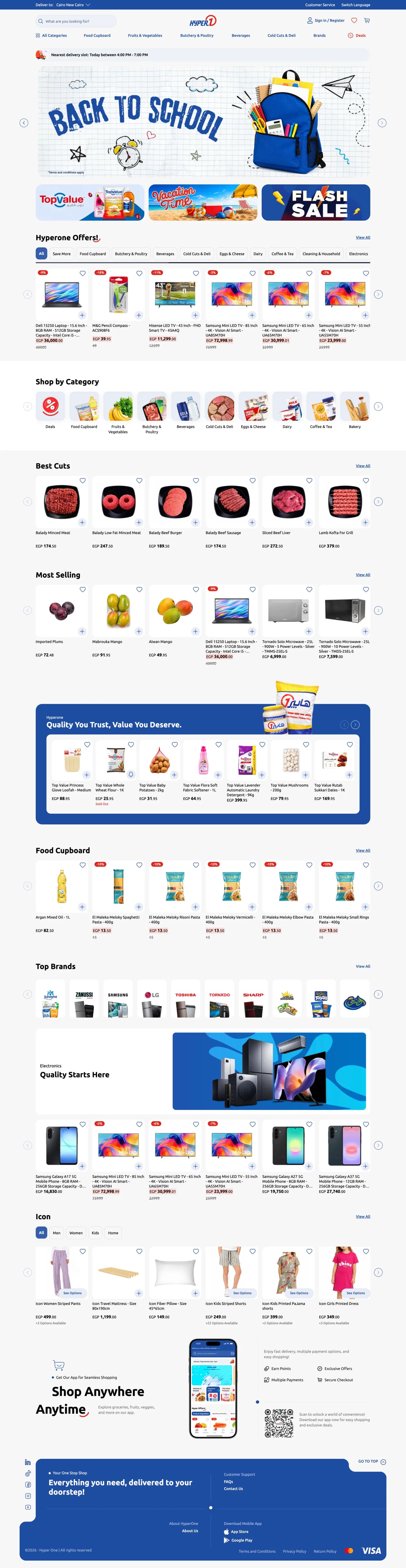 The HyperOne e-commerce storefront homepage — scroll to explore the full page